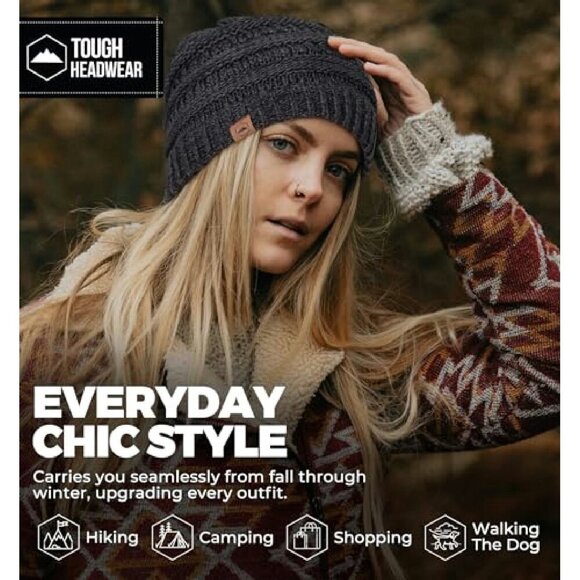 Cable Knit Slouchy Beanie Winter Hat Acrylic Warm Itch-Free - Picture 7 of 8